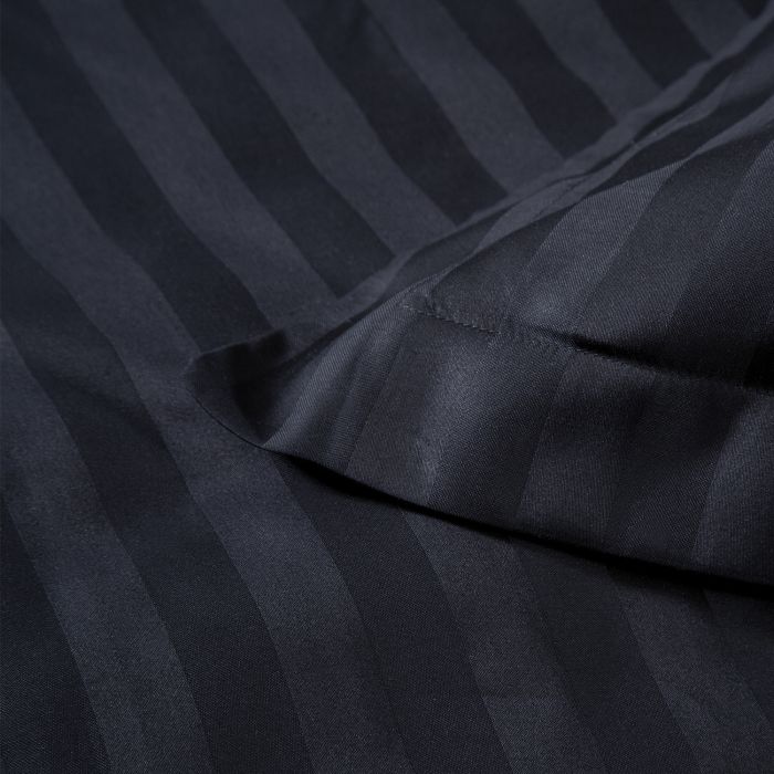 Damai Linea Lits-jumeaux XL dekbedovertrekset 260x220cm satijn onyx zwart