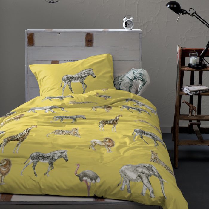 Damai Sonny 1-persoons dekbedovertrekset 140x220cm katoen geel
