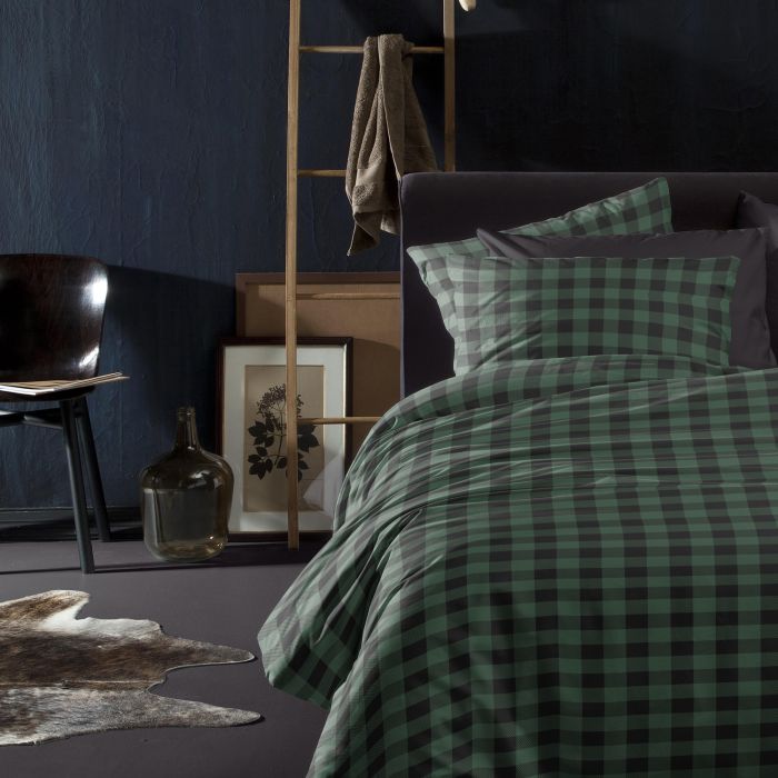 Damai Timber 1-persoons dekbedovertrekset 135x200cm flanel groen