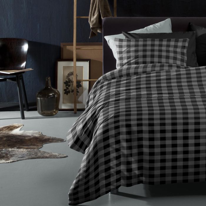 Damai Timber 1-persoons dekbedovertrekset 155x220cm flanel grijs