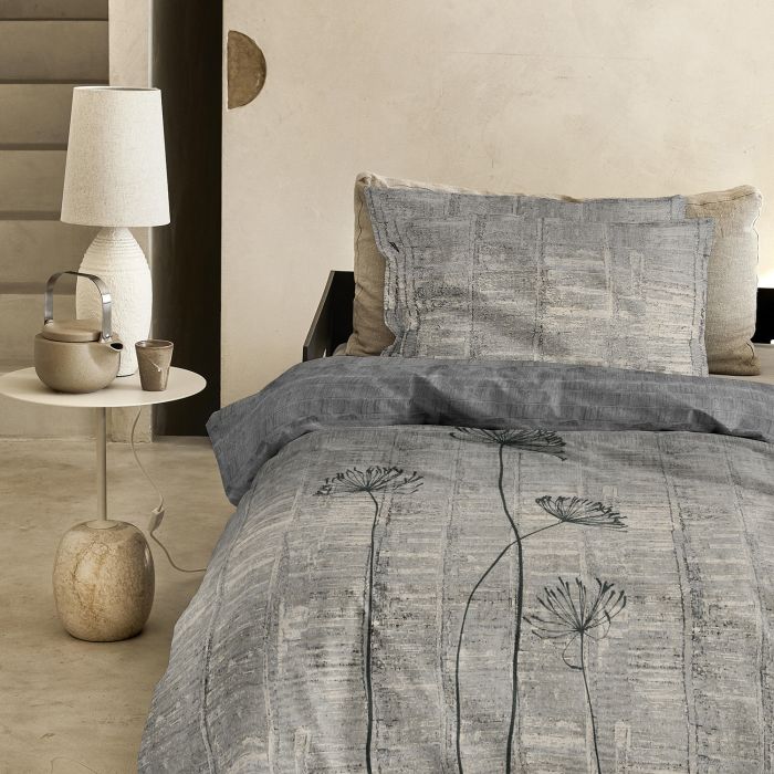 Damai Warda 1-persoons dekbedovertrekset 140x220cm katoen antraciet