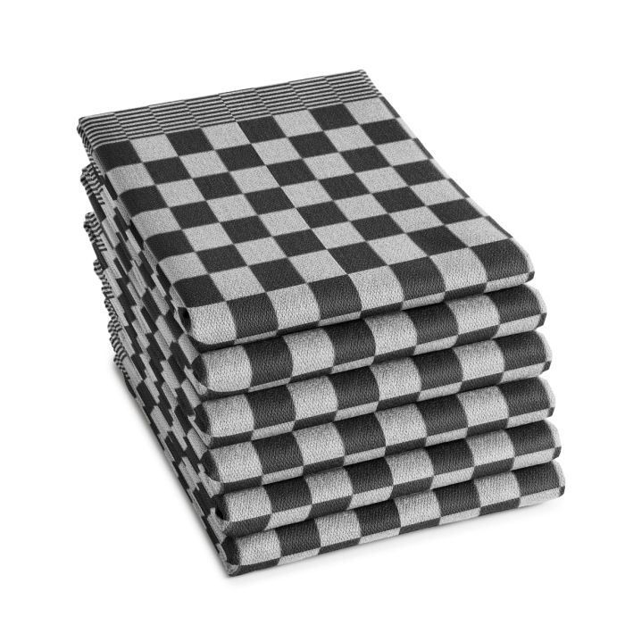 DDDDD Barbeque theedoek 65x65cm zwart (6 stuks)