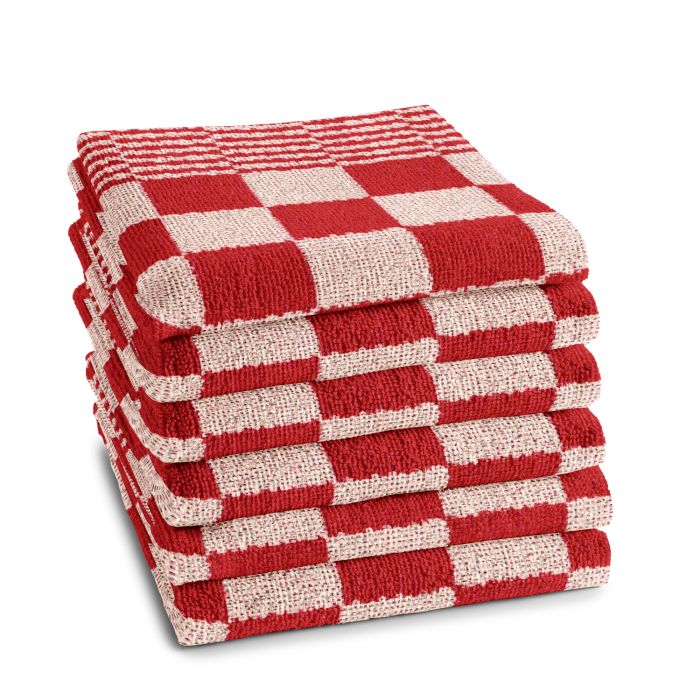 DDDDD Barbeque keukendoek 50x55cm rood (6 stuks)