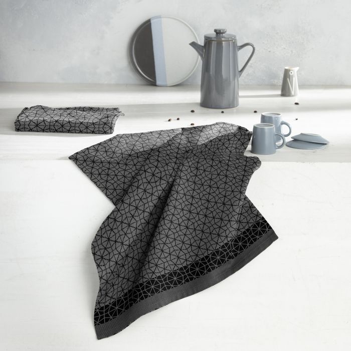 DDDDD Chrystal theedoek 60x65cm zwart (6 stuks)