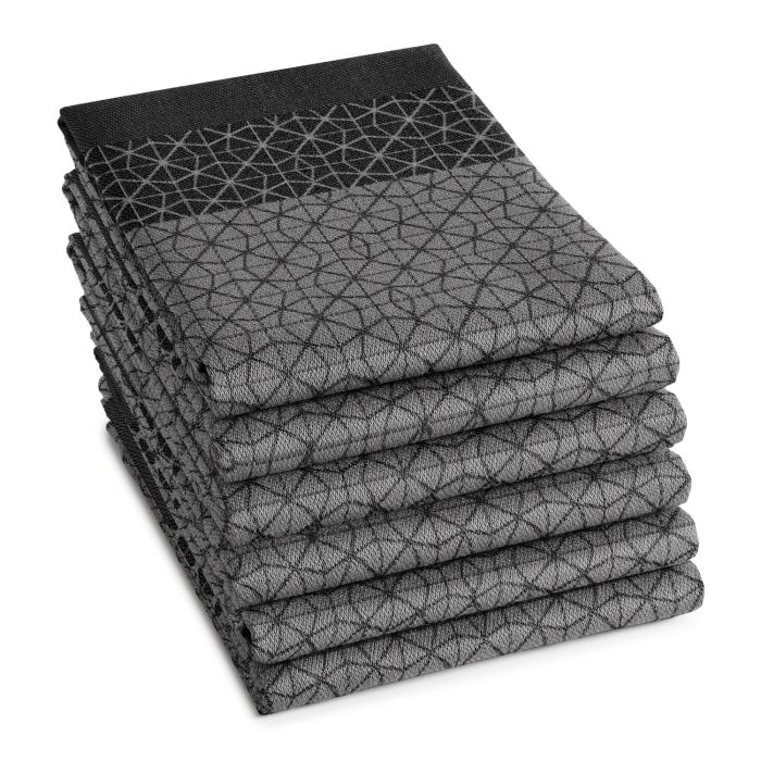 DDDDD Chrystal theedoek 60x65cm zwart (6 stuks)