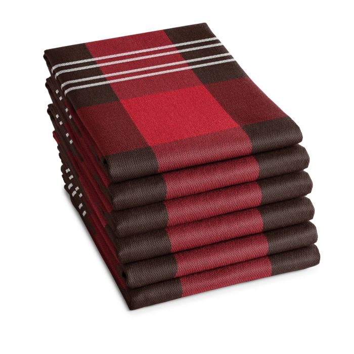 DDDDD Feller theedoek 60x65cm rood (6 stuks)