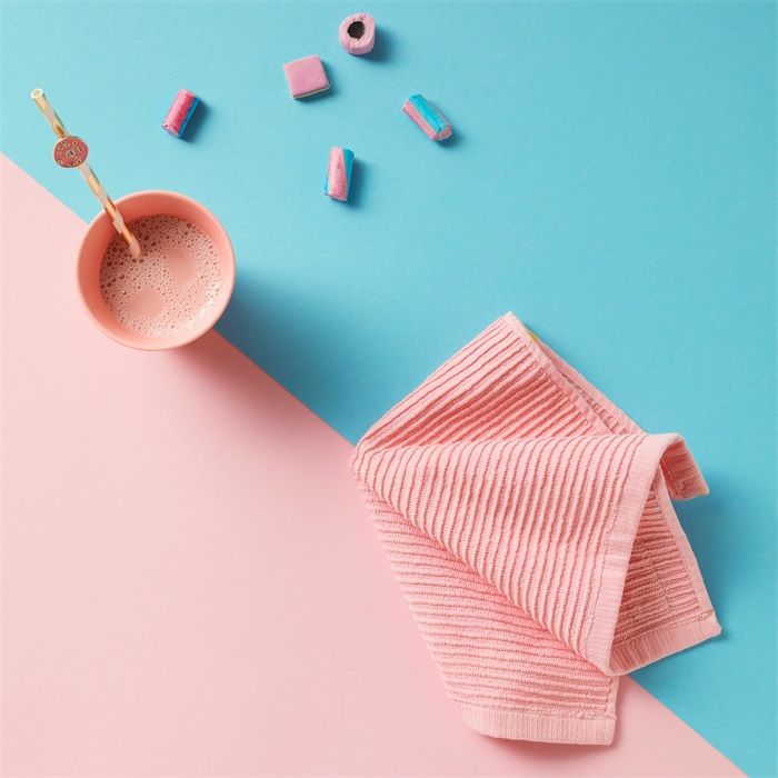 DDDDD Basic UNI vaatdoek 30x30cm pastel roze (4 stuks)