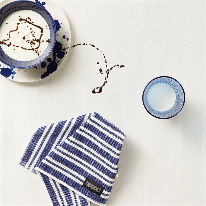 DDDDD Classic Stripe vaatdoek 30x30cm blauw (4 stuks)