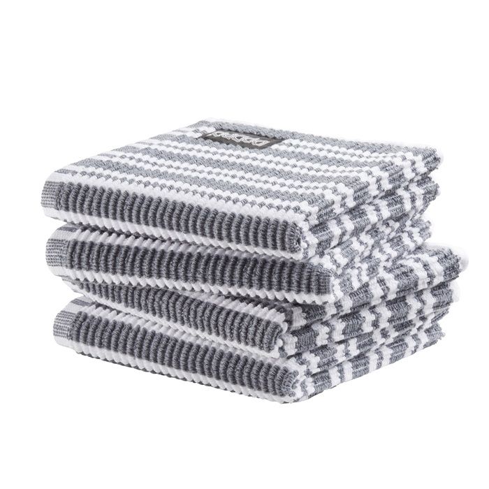 DDDDD Classic Stripe vaatdoek 30x30cm grijs (4 stuks)