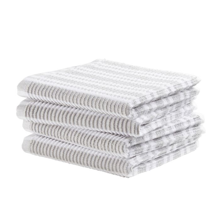 DDDDD Classic Stripe vaatdoek 30x30cm lichtgrijs (4 stuks)