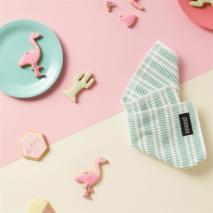 DDDDD Classic Stripe vaatdoek 30x30cm pastel groen (4 stuks)