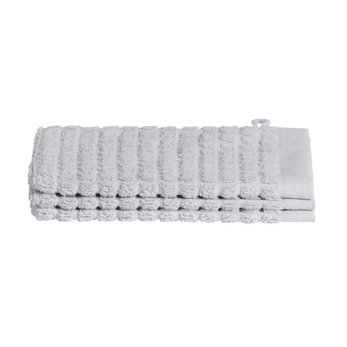 Seahorse Cube washand 16x21cm zilveren wolk (3 stuks)