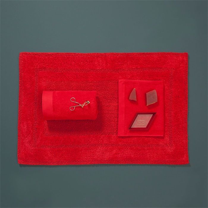 Seahorse Mossa badmat 50x60cm rood (2 stuks)