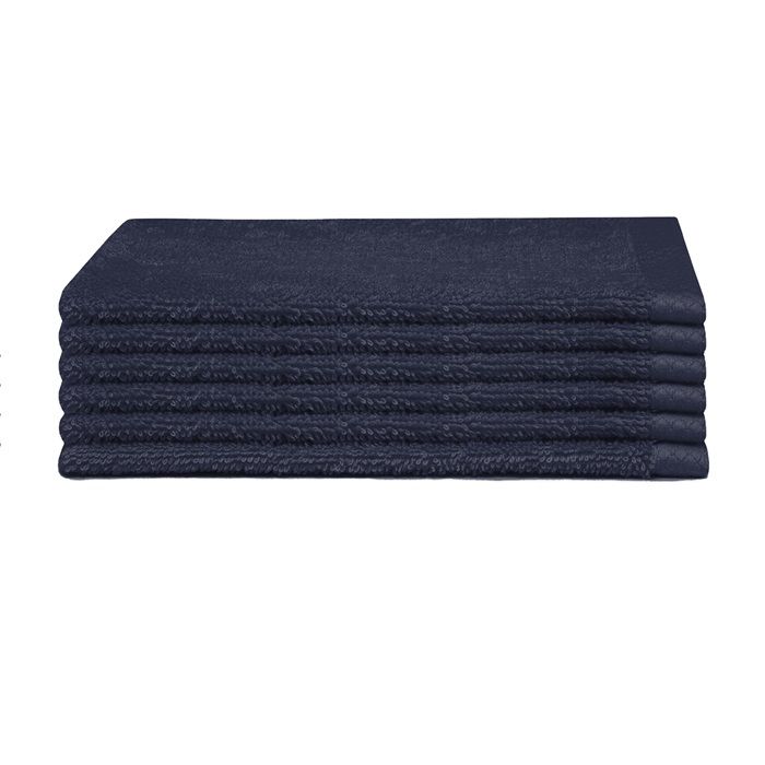 Seahorse Pure washand 16x21cm indigo (6 stuks)