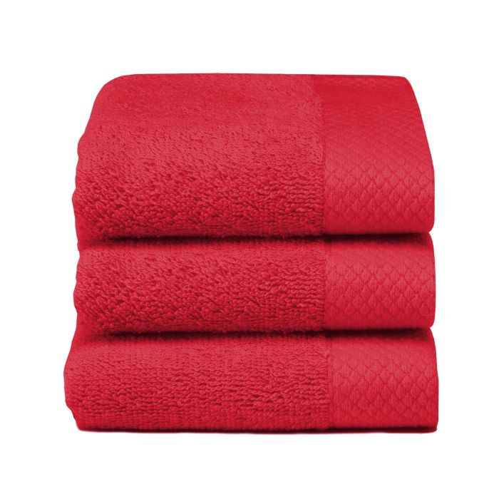 Seahorse Pure gastendoek 30x50cm rood (3 stuks)