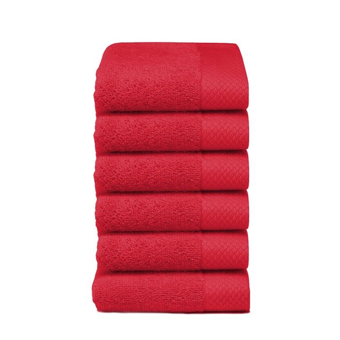 Seahorse Pure gastendoek 30x50cm rood (6 stuks)