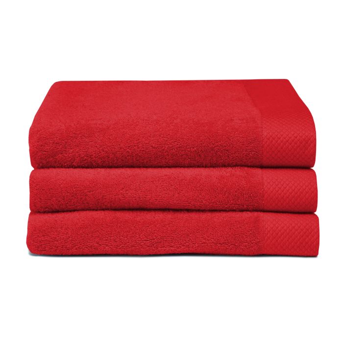 Seahorse Pure baddoek 60x110cm rood (3 stuks)