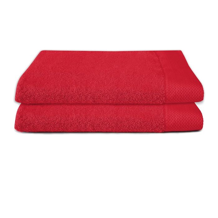 Seahorse Pure douchelaken 70x140cm rood (2 stuks)