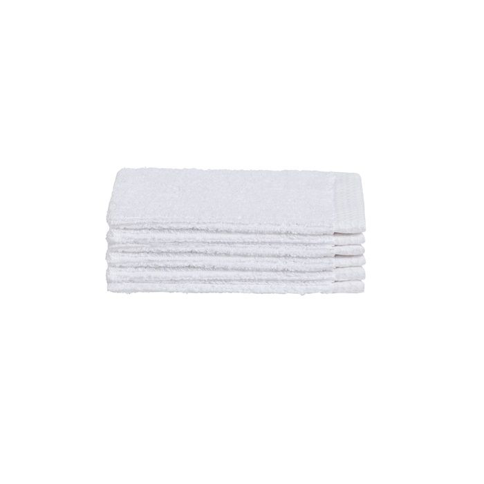 Seahorse Ridge washand 16x21cm wit (6 stuks)