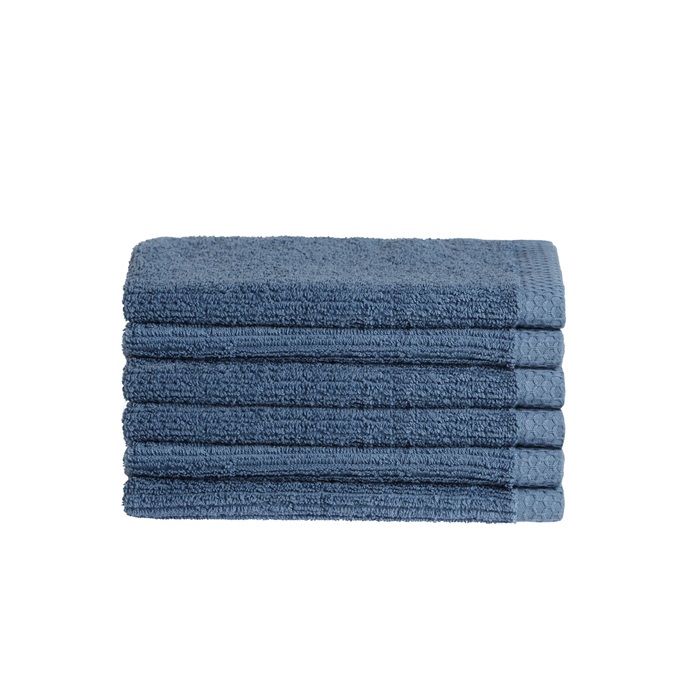 Seahorse Ridge gastendoek 34x50cm denim (6 stuks)