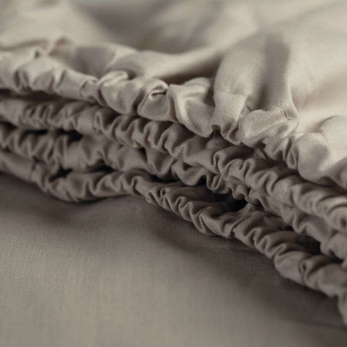 Cinderella Weekend enkele splittopper hoeslaken 200x210cm katoen taupe (tot 15cm)