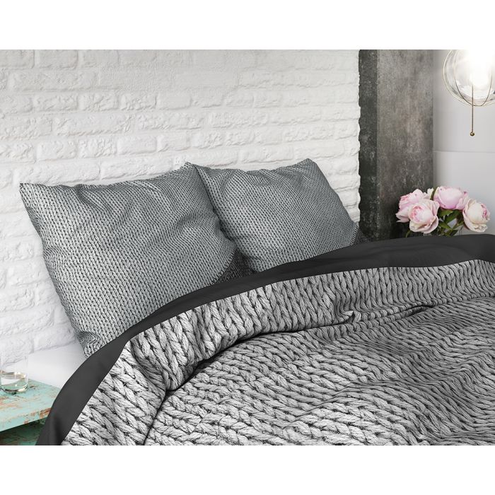Twin Face Zipper 1-persoons katoen dekbedovertrekset 140x220cm zwart