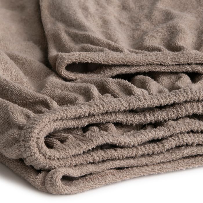 Cinderella topper hoeslaken 140x200/210cm badstof taupe (tot 15cm)