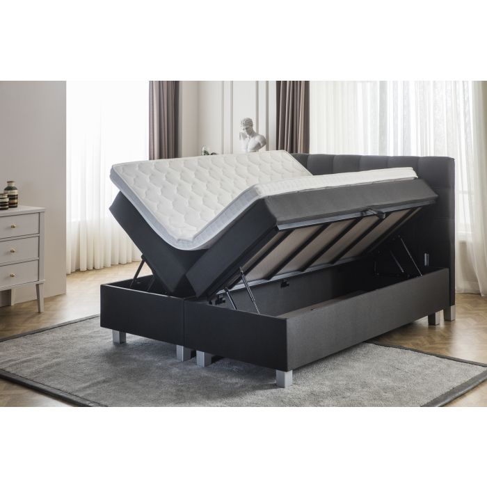 Big Storage boxspring met opbergruimte 140x200cm zwart