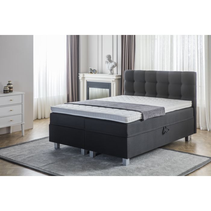Big Storage boxspring met opbergruimte 180x200cm zwart