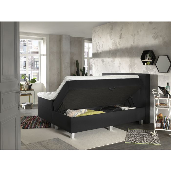 Shurgard opbergboxspring 140x200cm antraciet met NASA topdekmatras