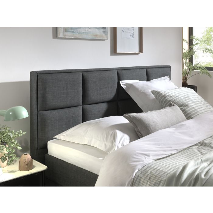 Grande opbergboxspring 160x200cm antraciet met Hybrid topdekmatras