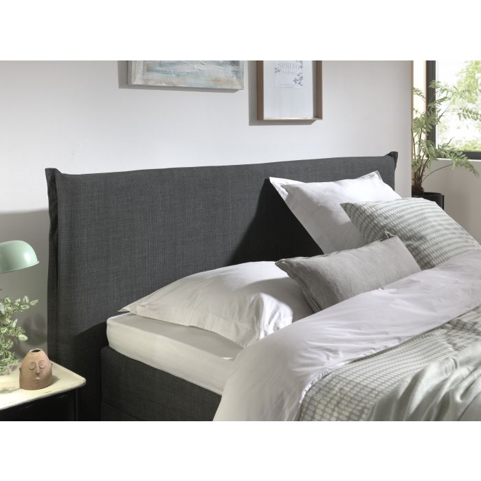 Plane opbergboxspring 180x200cm antraciet met Hybrid topdekmatras