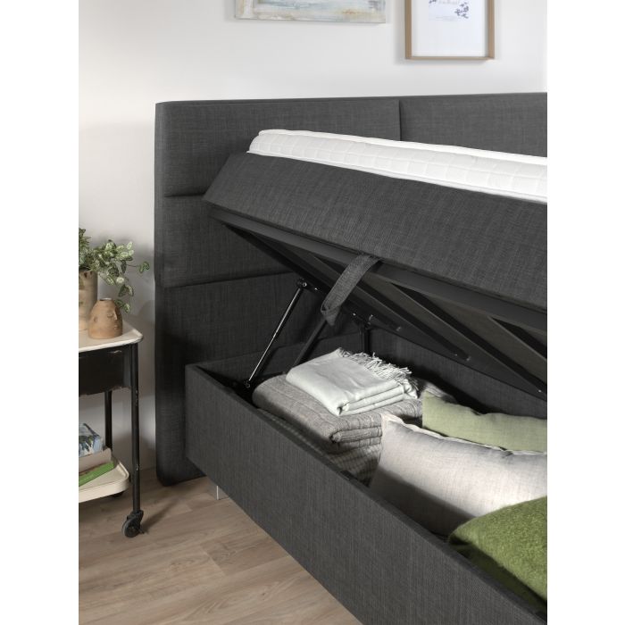 Quattro opbergboxspring 160x200cm antraciet met NASA topdekmatras