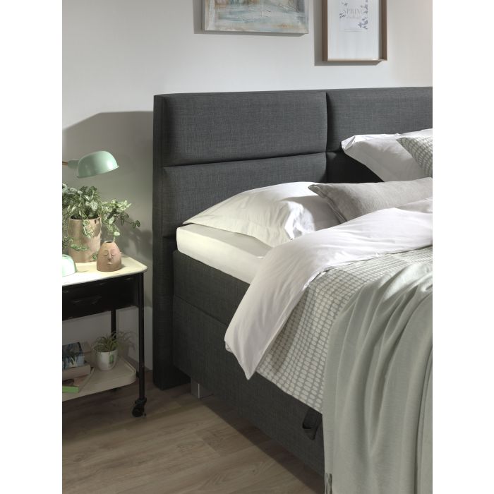 Quattro opbergboxspring 160x200cm antraciet met NASA topdekmatras