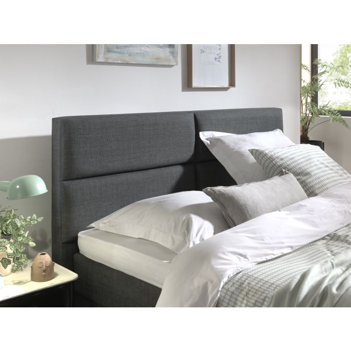Quattro opbergboxspring 160x200cm antraciet met NASA topdekmatras