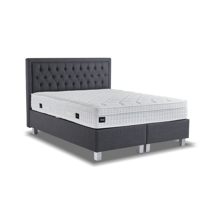 Royal opbergboxspring met voetenbord 140x200cm antraciet
