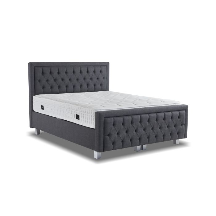 Royal opbergboxspring met voetenbord 140x200cm antraciet