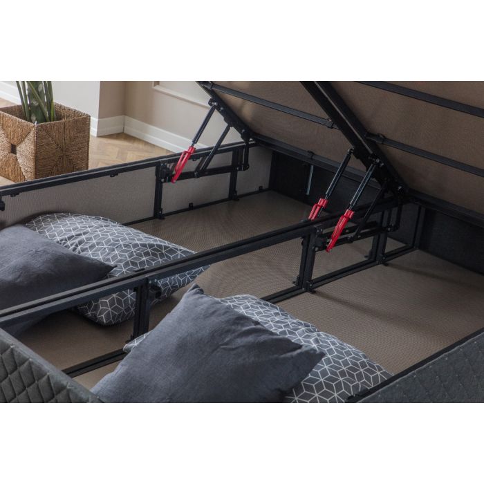 Monaco Premium opbergboxspring 160x200cm antraciet