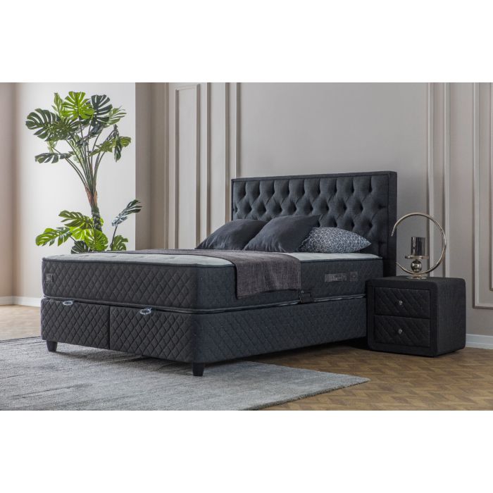 Monaco Premium opbergboxspring 160x200cm antraciet