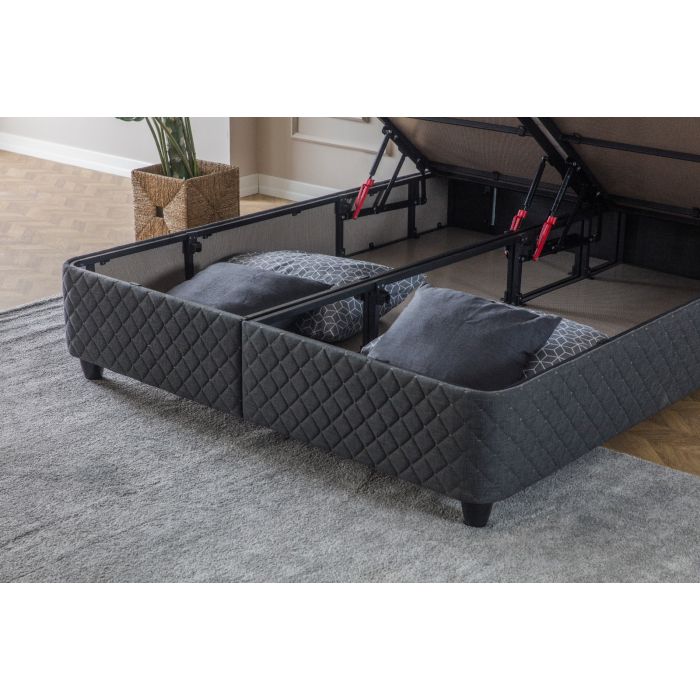 Monaco Premium opbergboxspring 160x200cm antraciet