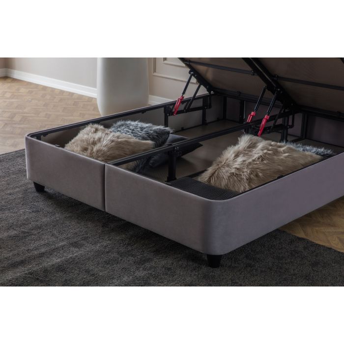 Cannes opbergboxspring 180x200cm grijs