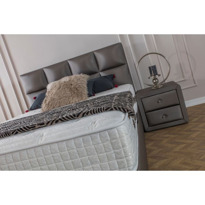 Toulon opbergboxspring 140x200cm grijs
