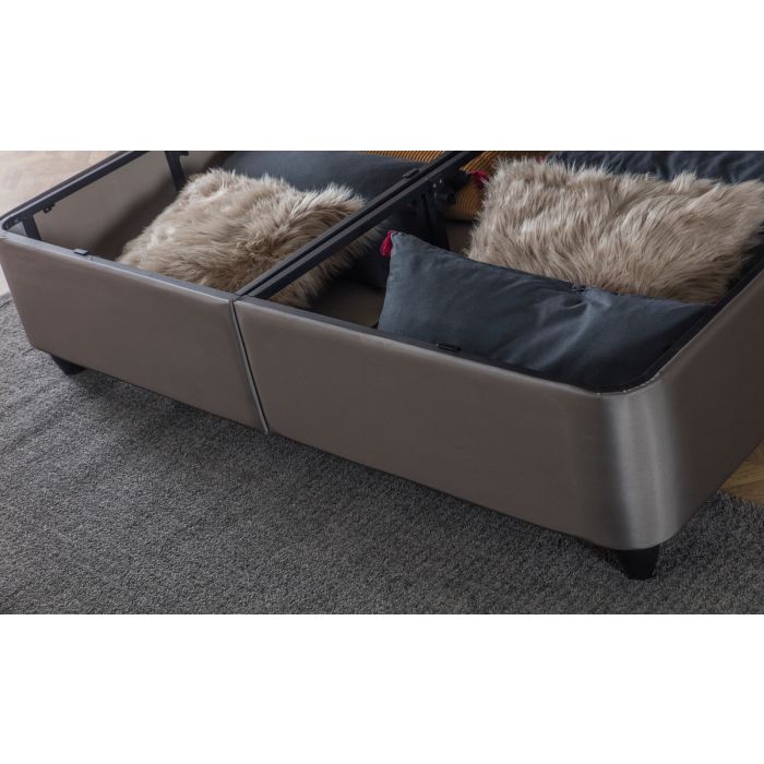 Toulon opbergboxspring 140x200cm grijs