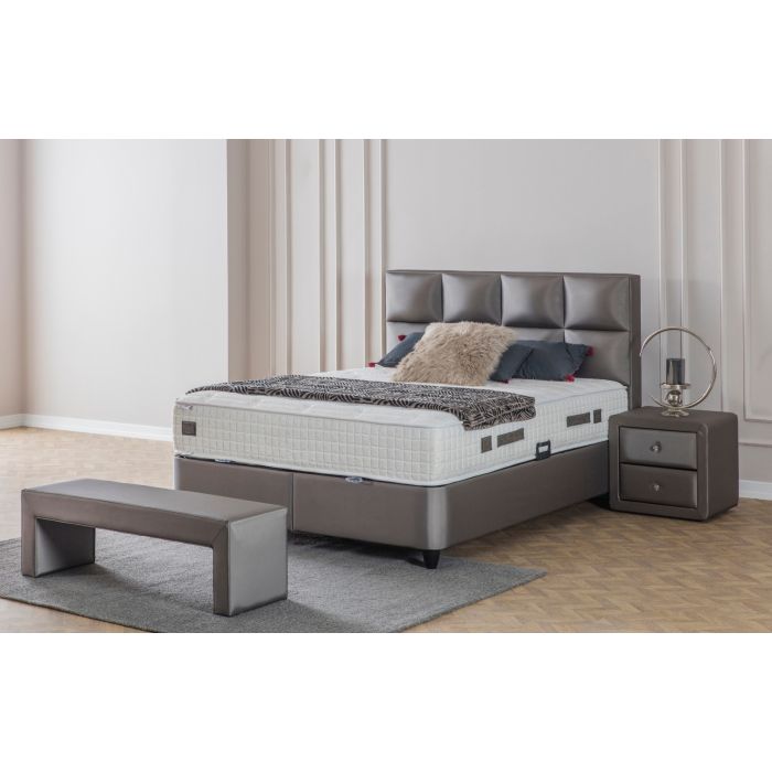 Toulon opbergboxspring 160x200cm grijs