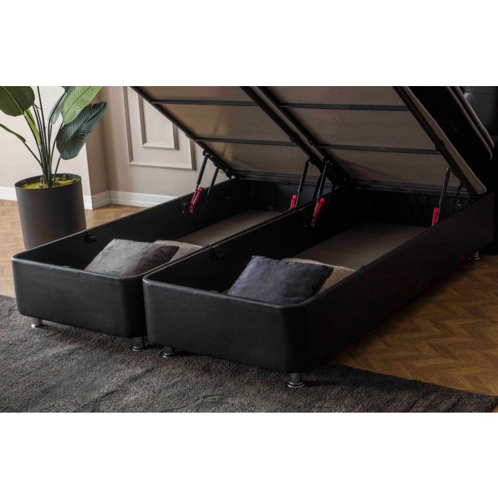 Paris opbergboxspring 160x200cm zwart
