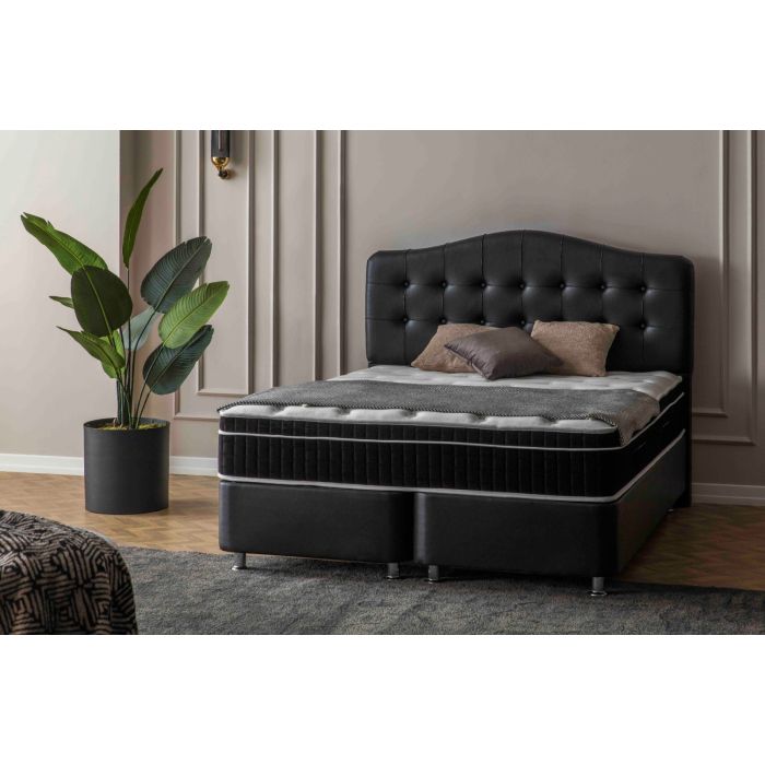 Paris opbergboxspring 160x200cm zwart