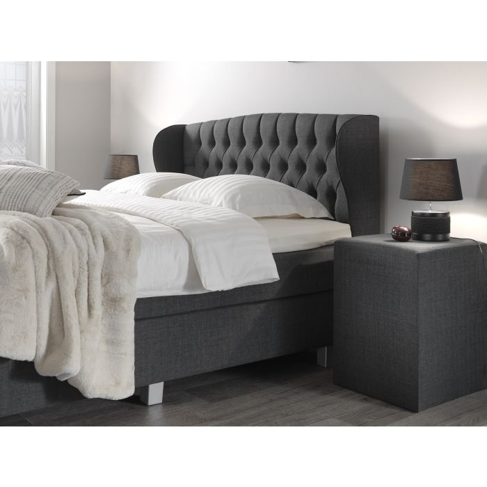 Nice Comfort vlakke boxspring 180x200cm antraciet