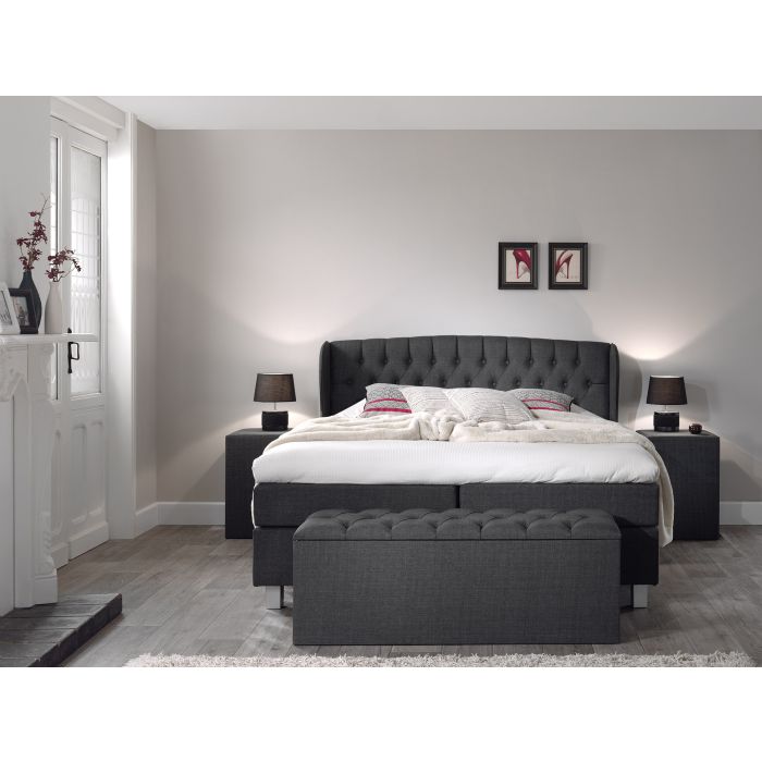 Nice Comfort vlakke boxspring 180x200cm antraciet