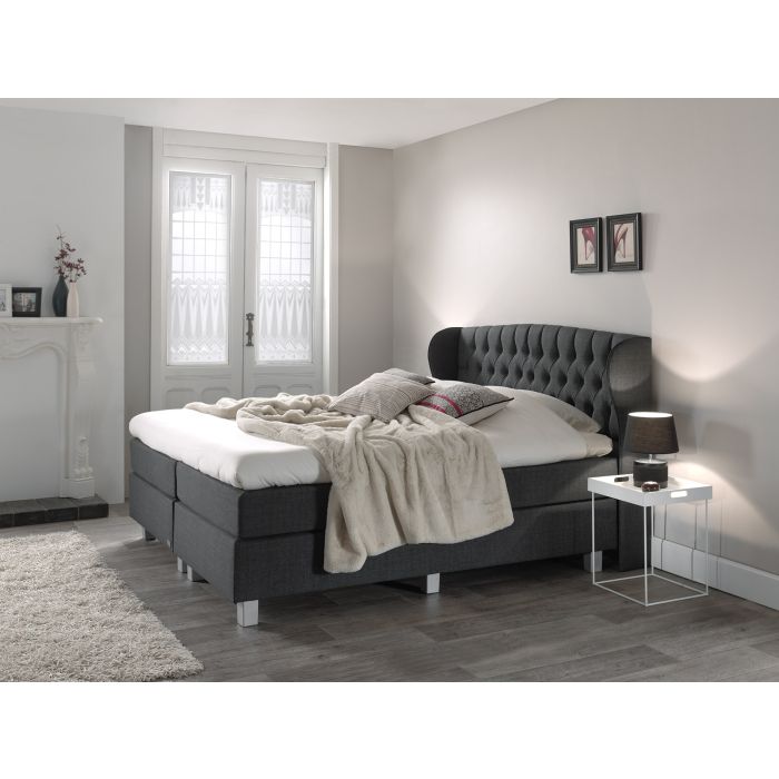 Nice Comfort vlakke boxspring 180x200cm antraciet