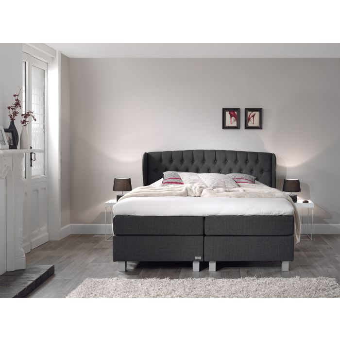 Nice Comfort vlakke boxspring 180x200cm antraciet
